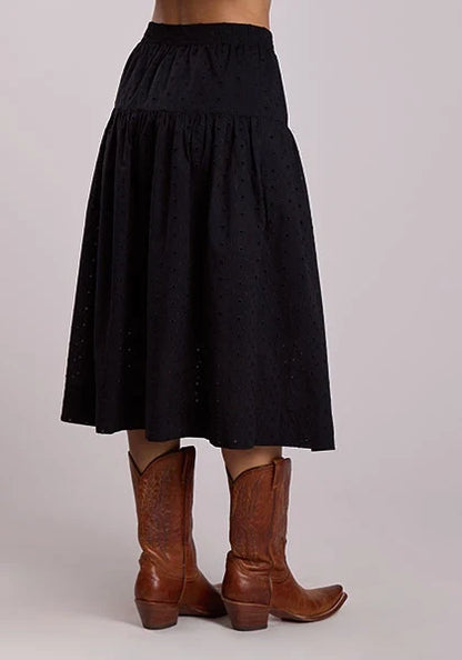 Stetson 2916 Lawn Eyelets (Black)  - Women's Skirt