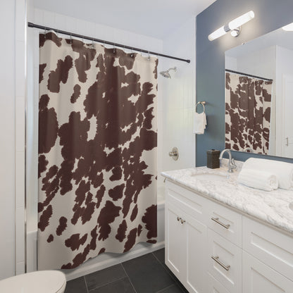 Chic Cow Print Shower Curtain, Farmhouse Decor, Bathroom Accessories, Rustic Home Style, Modern Cow Print Design, Gift for Animal Lovers