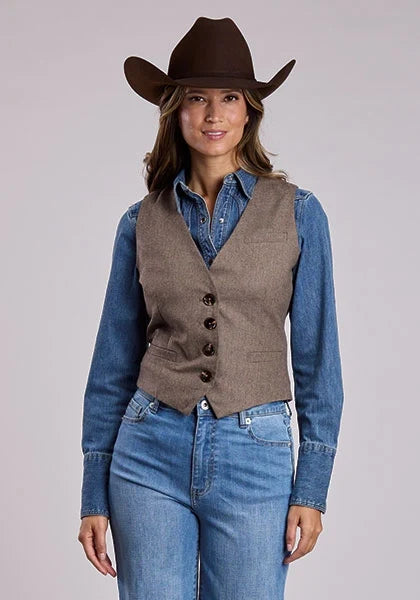 Stetson Herringbone Tweed - Women's Wool Vest