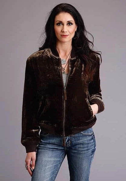 Stetson Quilted Velvet (Brown) - Women's Bomber Jacket