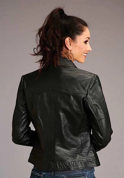 Stetson Novelty Solid Smooth (Black) - Women's Lamb Leather Jacket