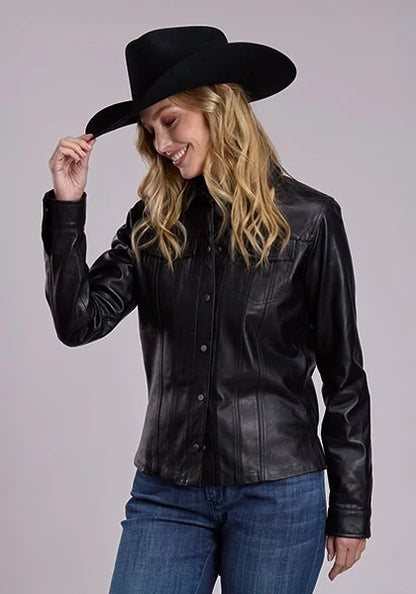 Stetson Western Shirt (Black) - Women's Leather Jacket
