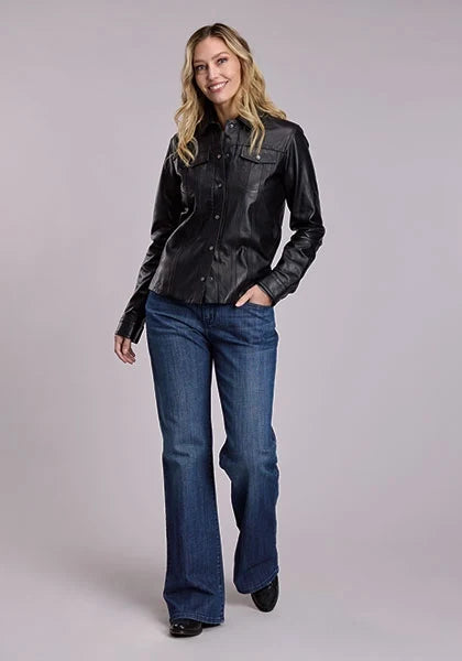 Stetson Western Shirt (Black) - Women's Leather Jacket