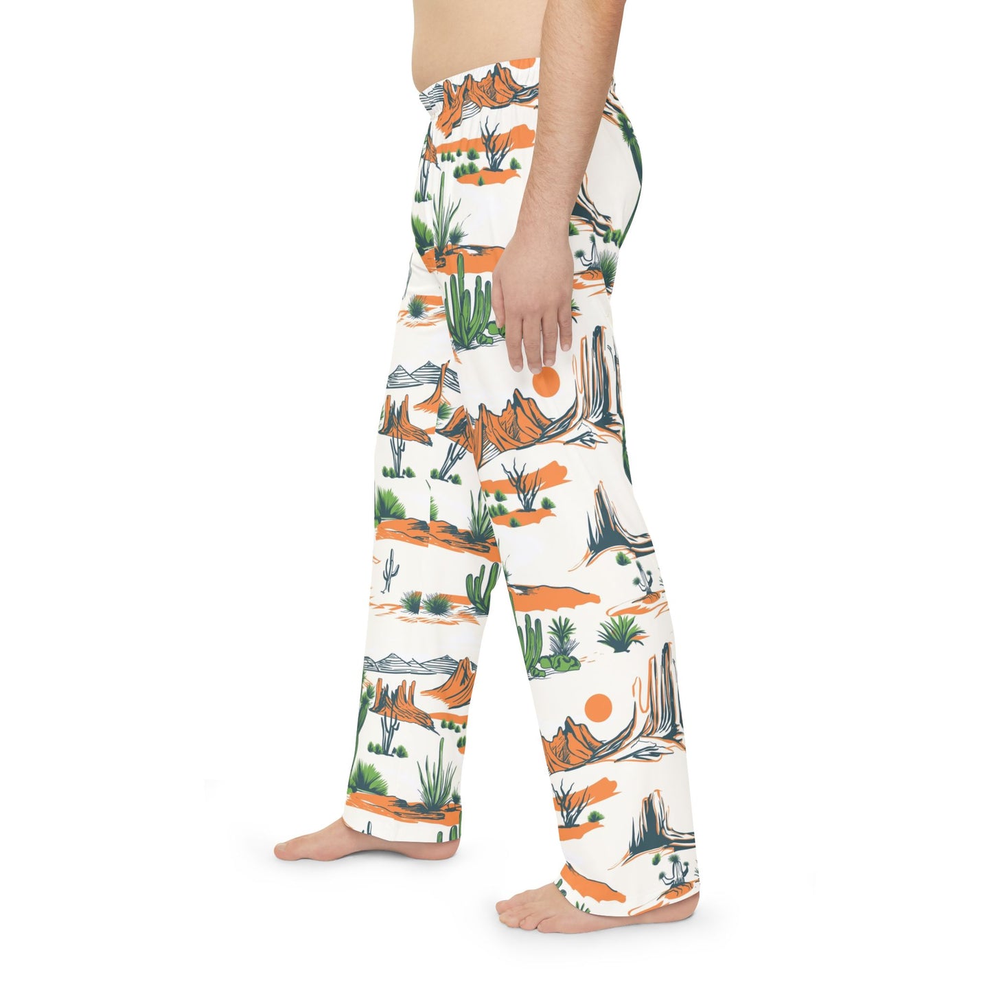 Desertscape Men’s Pajama Pants — Southwestern Cactus & Mesa Lounge Sleepwear
