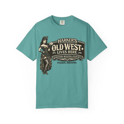 Harker's Old West Saloon T-Shirt —  Old West Lives Here” Vintage Tee