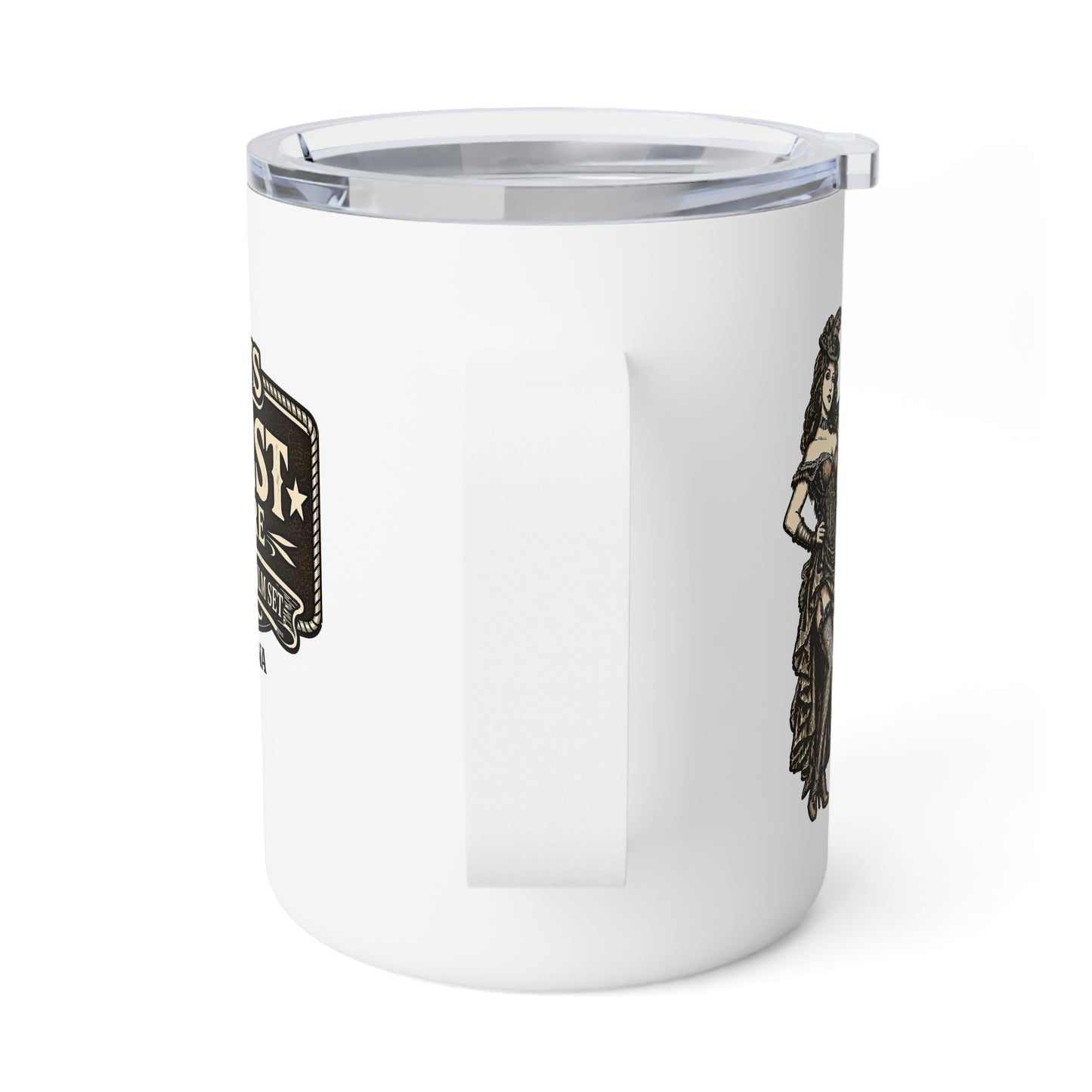 Harker's Saloon Girl 10oz Insulated Mug – Vintage Old West Travel Cup