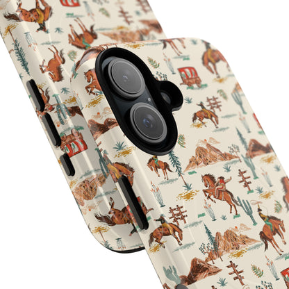 Western Cowboy Pattern Tough Magnetic Phone Case