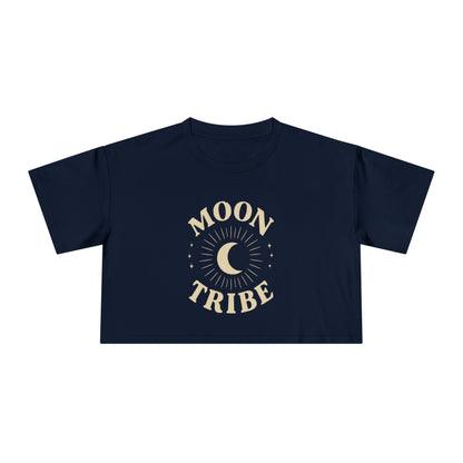 Moon Tribe Crop Tee — Celestial Women's Graphic Shirt