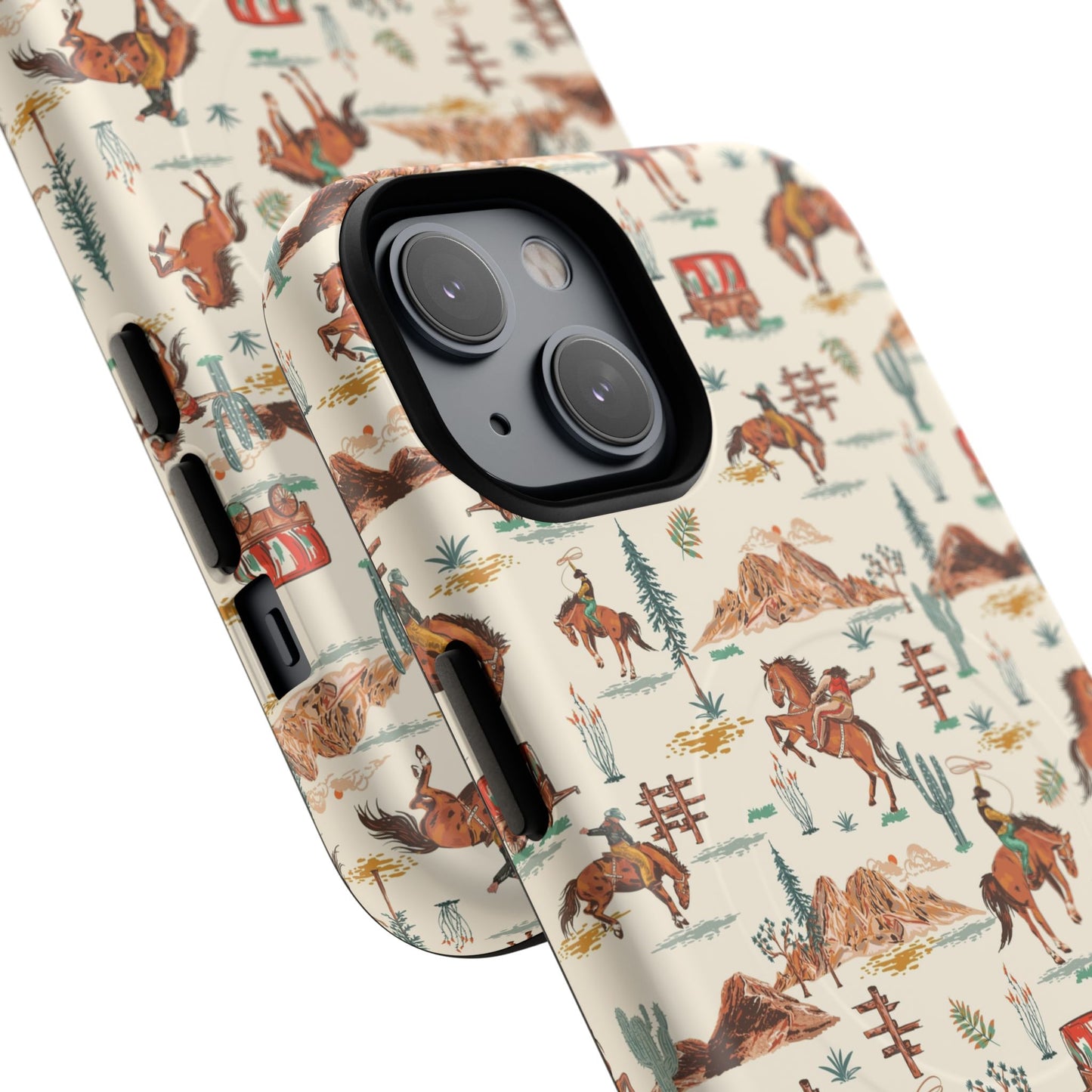 Western Cowboy Pattern Tough Magnetic Phone Case
