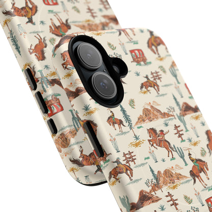 Western Cowboy Pattern Tough Magnetic Phone Case