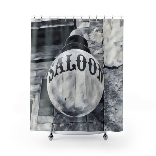 Saloon Sign Shower Curtain – Vintage Western Bathroom Decor
