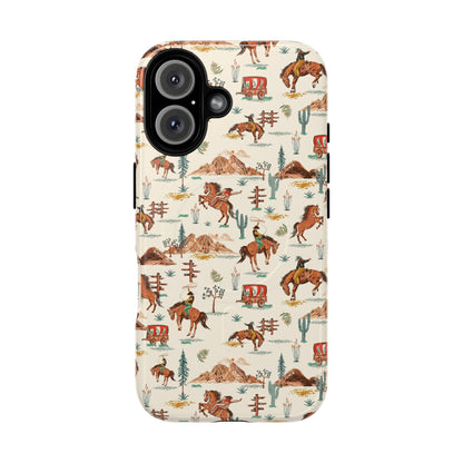 Western Cowboy Pattern Tough Magnetic Phone Case