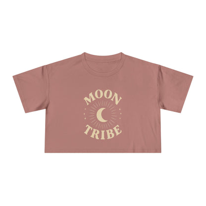Moon Tribe Crop Tee — Celestial Women's Graphic Shirt