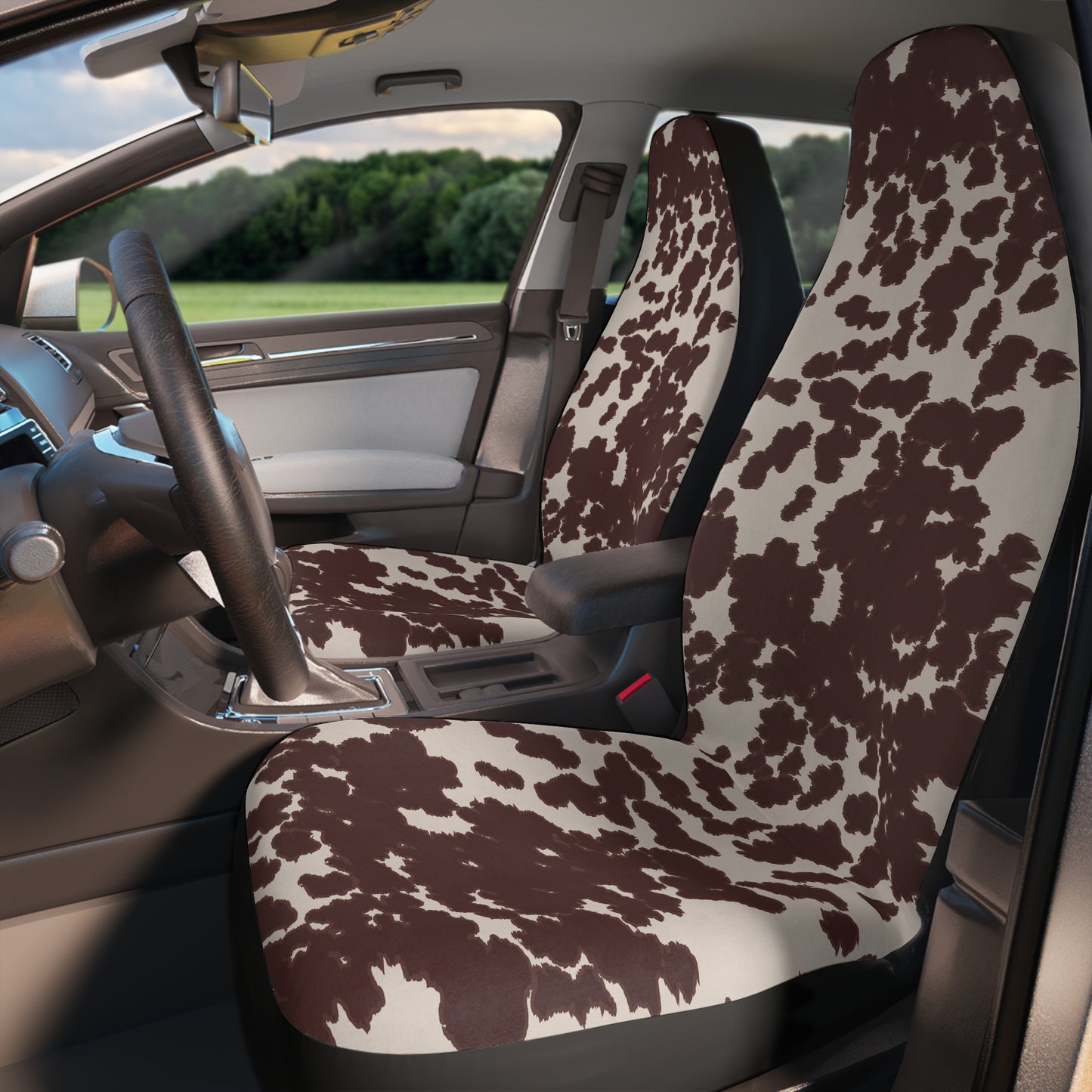 Cow Print Polyester Car Seat Covers for Trendy Car Interiors