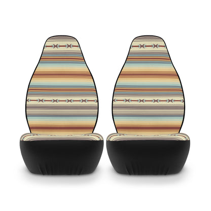 Southwestern Stripe Car Seat Covers — Boho Serape Pattern Polyester Seat Protector