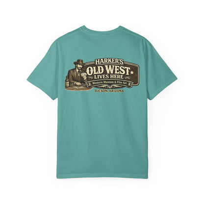Harker's Gambler Unisex T-Shirt — “Harker’s Old West Lives Here” Vintage Western Tee