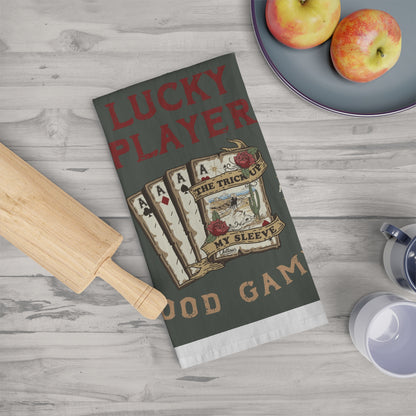 Lucky Player Vintage-Inspired Tea Towel for Gamers