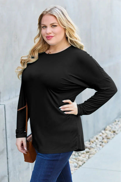 Basic Bae Full Size Relaxed Long Sleeve Tee