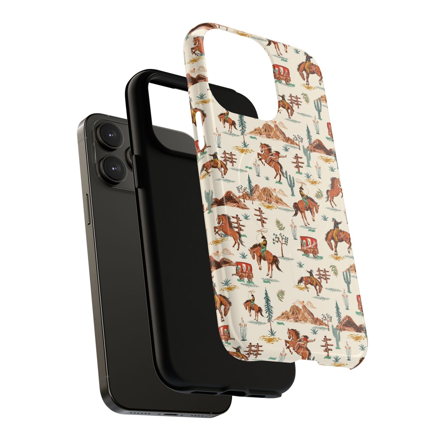 Western Cowboy Pattern Tough Magnetic Phone Case