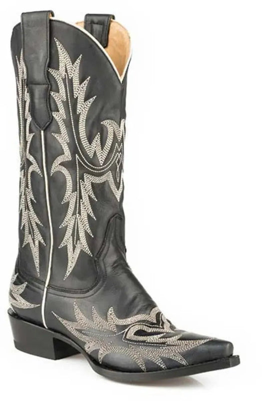 Stetson Tina (Black) - Women's Leather Cowgirl Boot (Closeout)