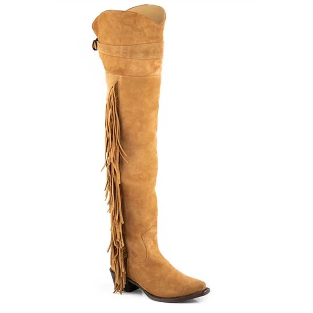 Stetson Glam (Tan) - Women's Suede Leather Cowgirl Boot