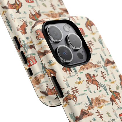 Western Cowboy Pattern Tough Magnetic Phone Case
