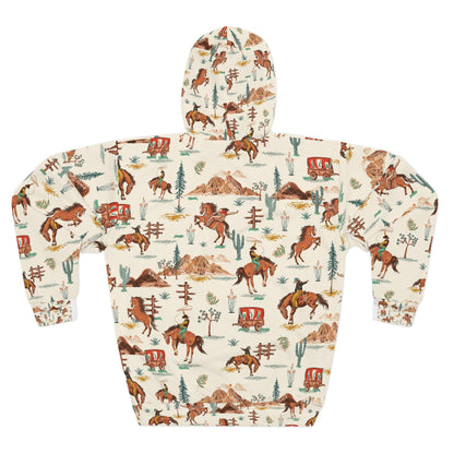 Vintage Western Spirit Unisex Pullover Hoodie, Cozy Sweatshirt for Ranch Life, Horse Lovers Gift, Fall Fashion, Equestrian Wear