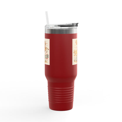 Wild As Heck 40oz Insulated Travel Mug — Retro Rodeo Horse Design