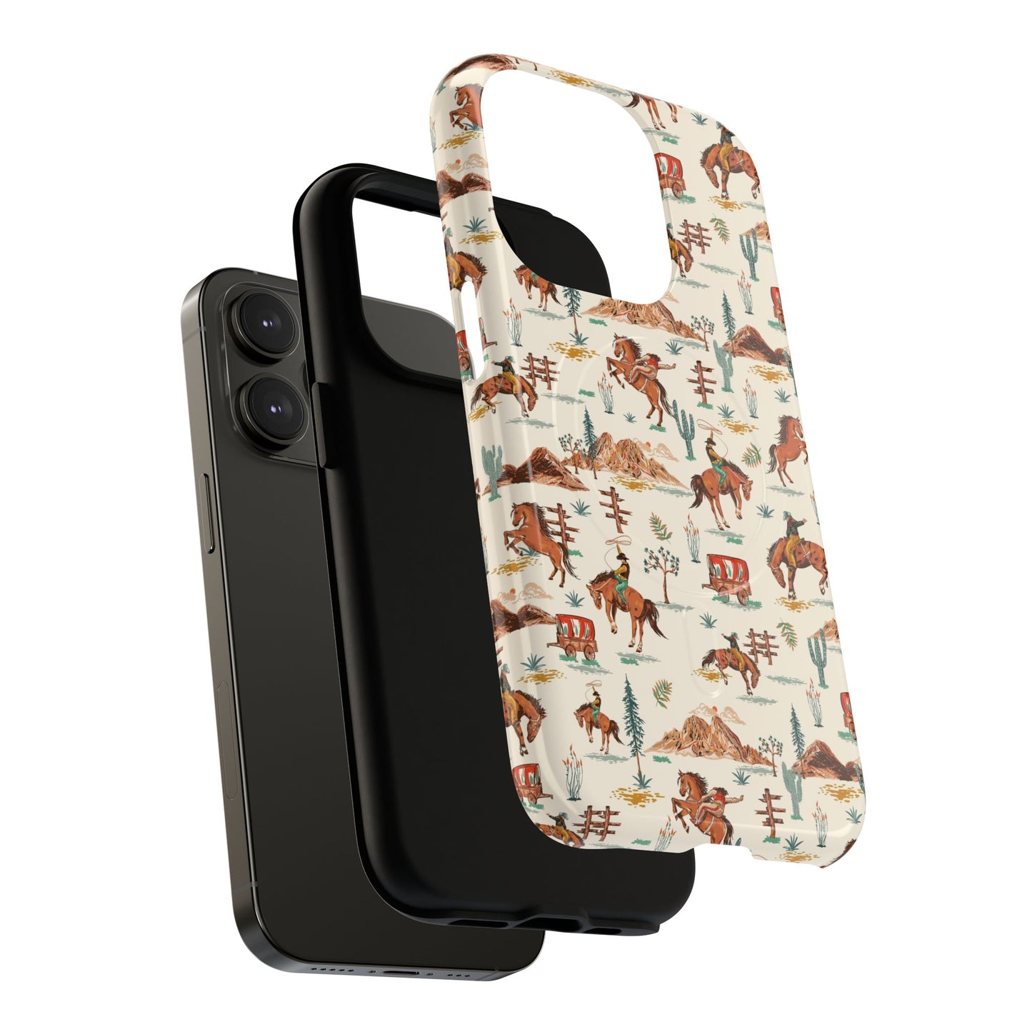 Western Cowboy Pattern Tough Magnetic Phone Case