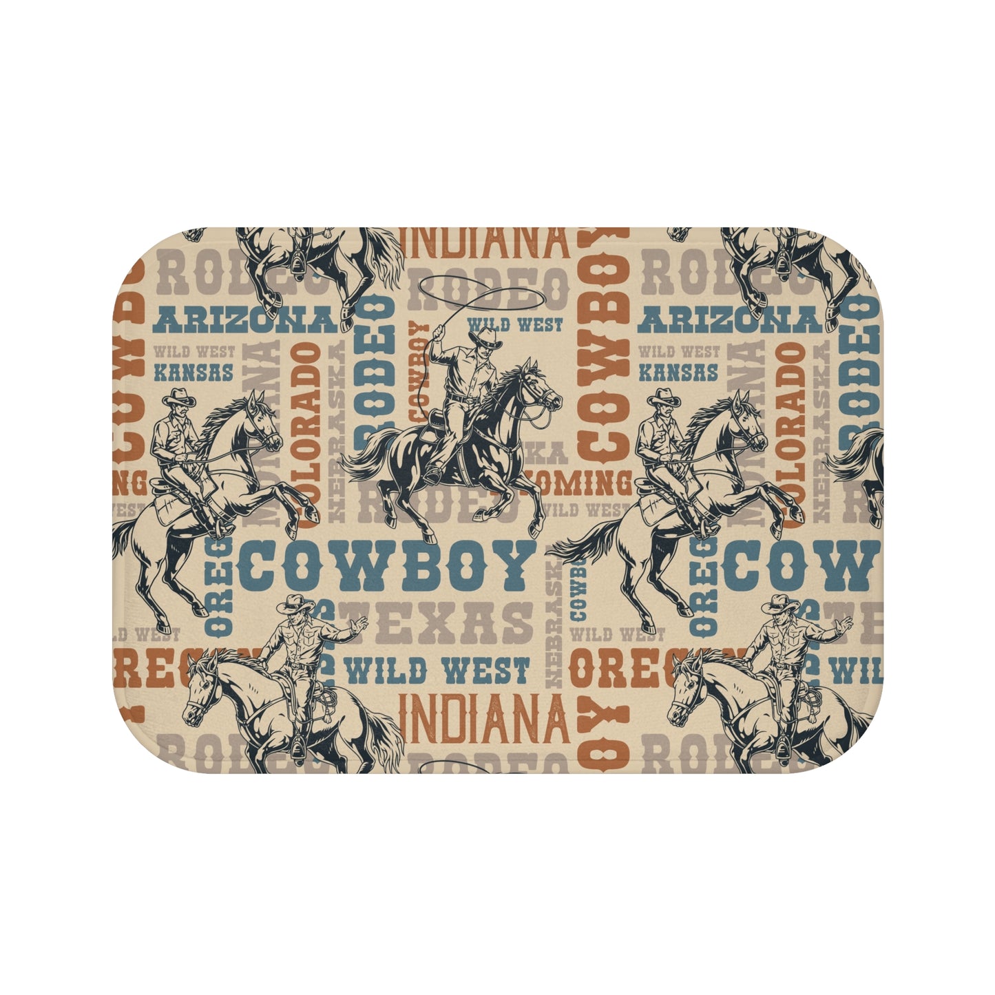 Western Cowboy Bath Mat - Rustic Home Decor