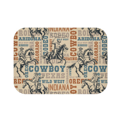 Western Cowboy Bath Mat - Rustic Home Decor