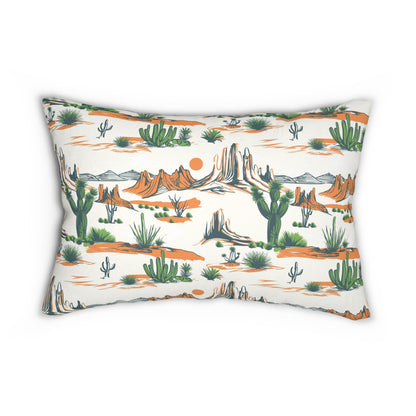 Wild West Saguaro Lumbar Pillow - Southwestern Desert Decor