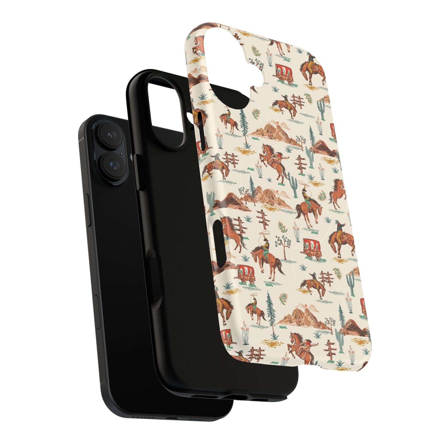Western Cowboy Pattern Tough Magnetic Phone Case