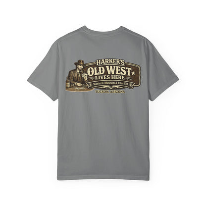 Harker's Gambler Unisex T-Shirt — “Harker’s Old West Lives Here” Vintage Western Tee