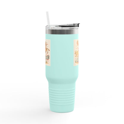 Wild As Heck 40oz Insulated Travel Mug — Retro Rodeo Horse Design