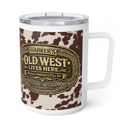 Harker's Buckle and Cowhide Style 10oz Insulated Mug – Vintage Old West Travel Cup