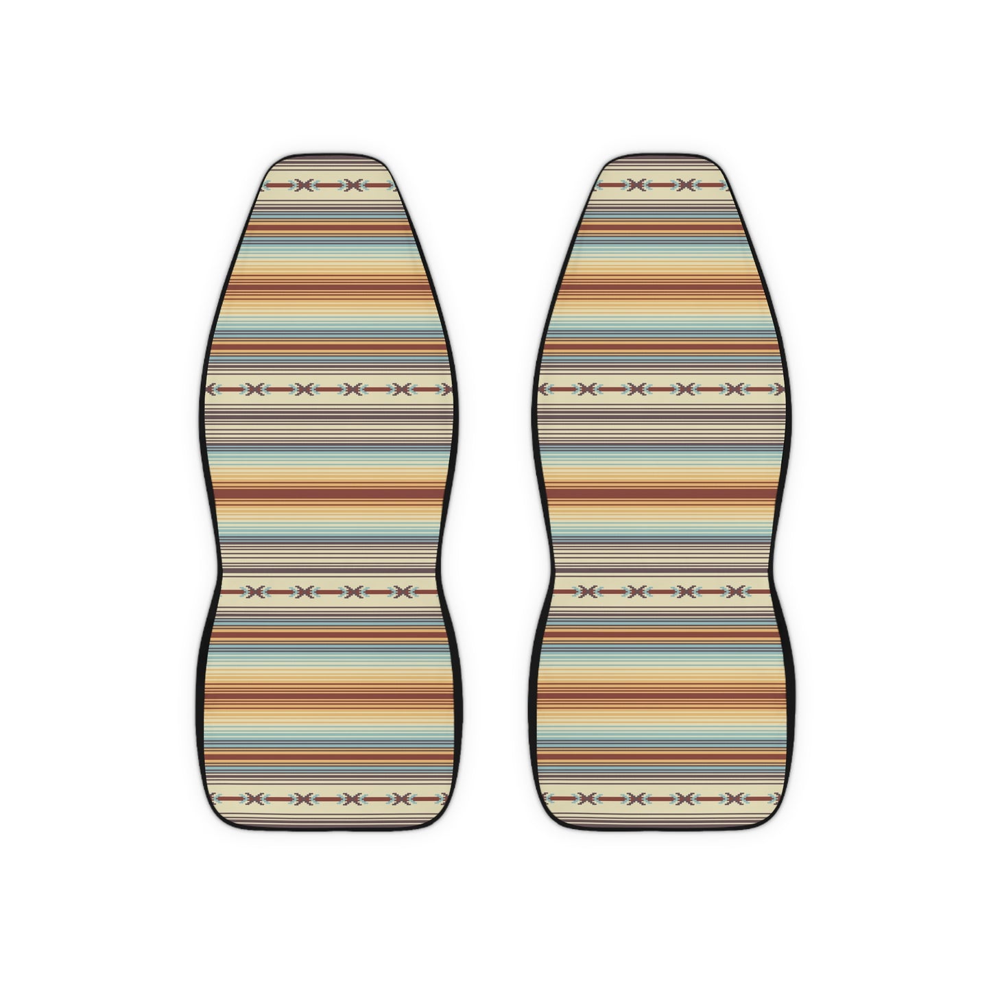 Southwestern Stripe Car Seat Covers — Boho Serape Pattern Polyester Seat Protector