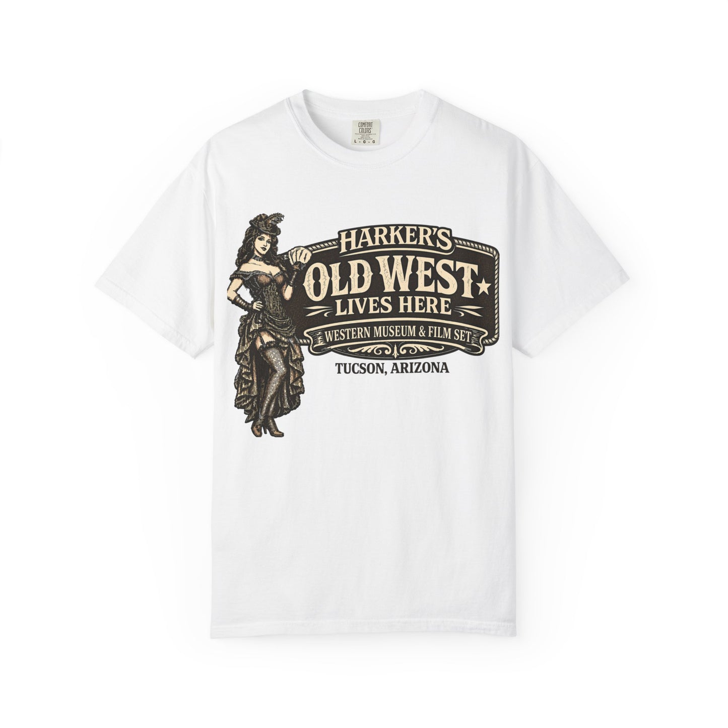 Harker's Old West Saloon T-Shirt —  Old West Lives Here” Vintage Tee