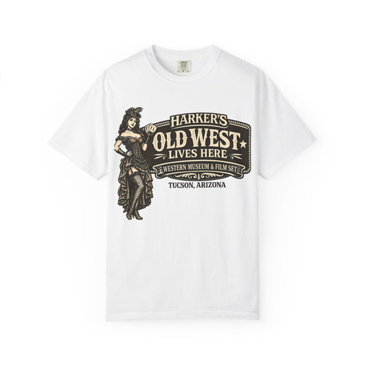 Harker's Old West Saloon T-Shirt —  Old West Lives Here” Vintage Tee