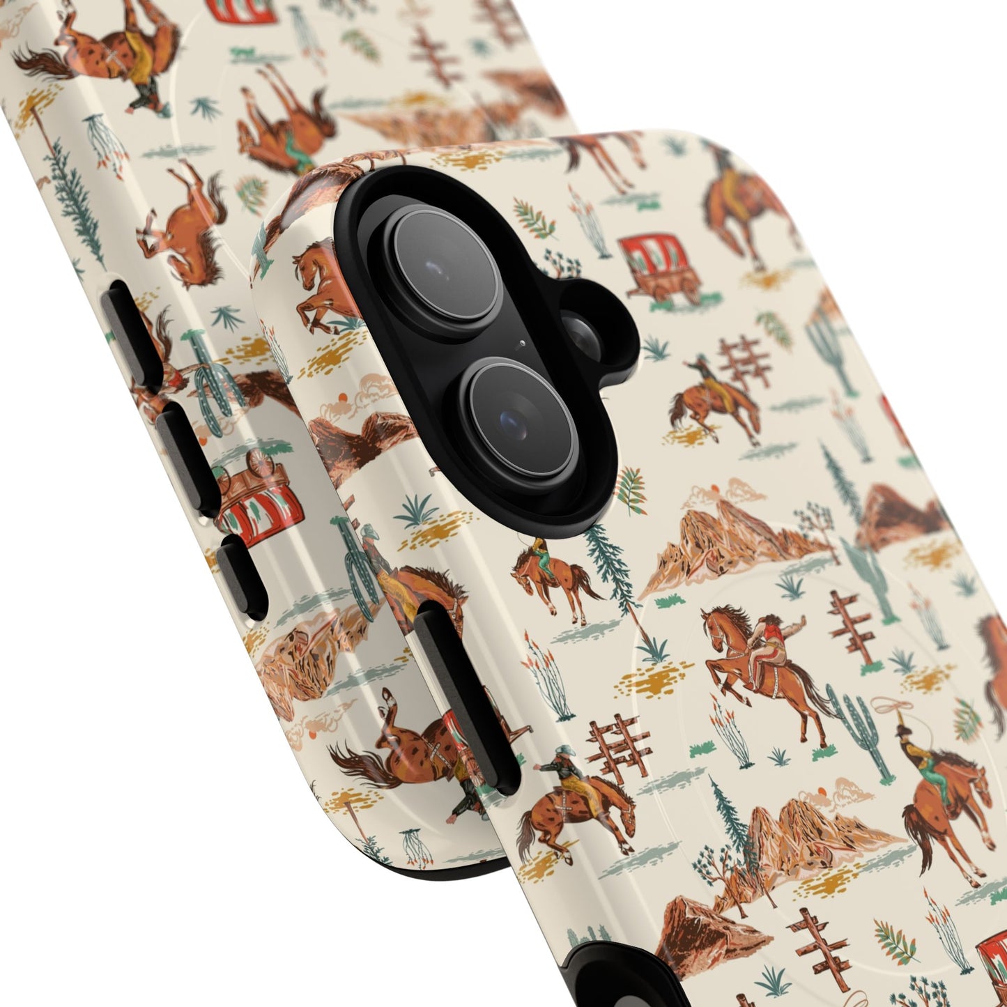 Western Cowboy Pattern Tough Magnetic Phone Case