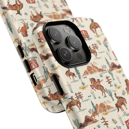 Western Cowboy Pattern Tough Magnetic Phone Case