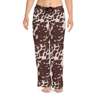 Chic Cow Print Women's Pajama Pants, Cozy Sleepwear, Lounge Wear, Gift for Her, Relaxation Pants, Trendy Bedding Essentials