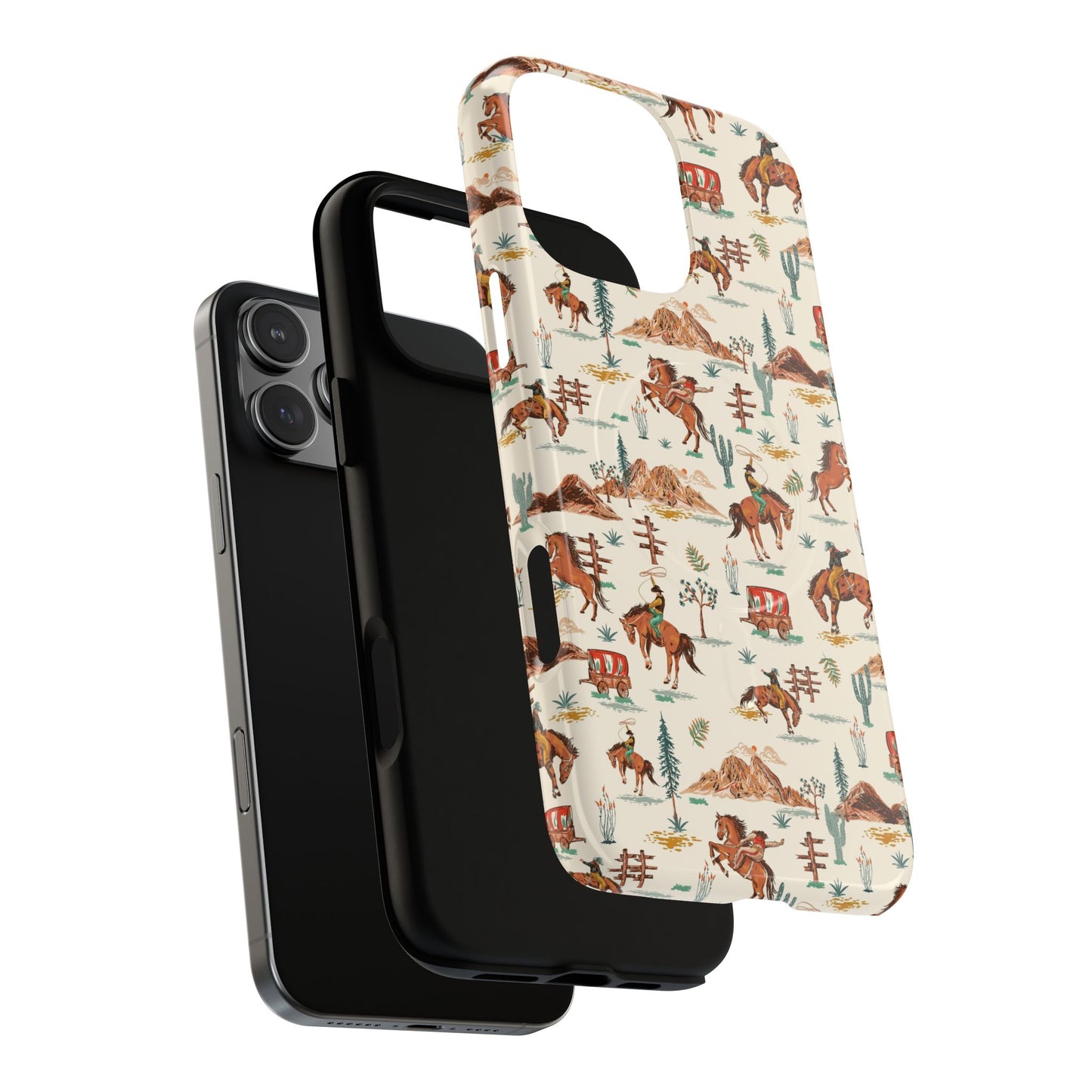 Western Cowboy Pattern Tough Magnetic Phone Case