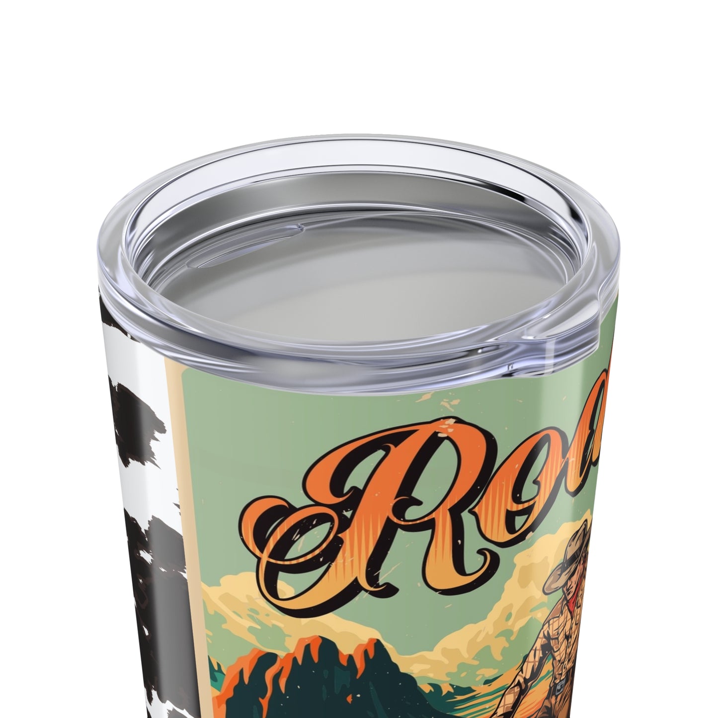 Rodeo Cowboy 20oz Tumbler — Western Rodeo Design with Cowhide Accent