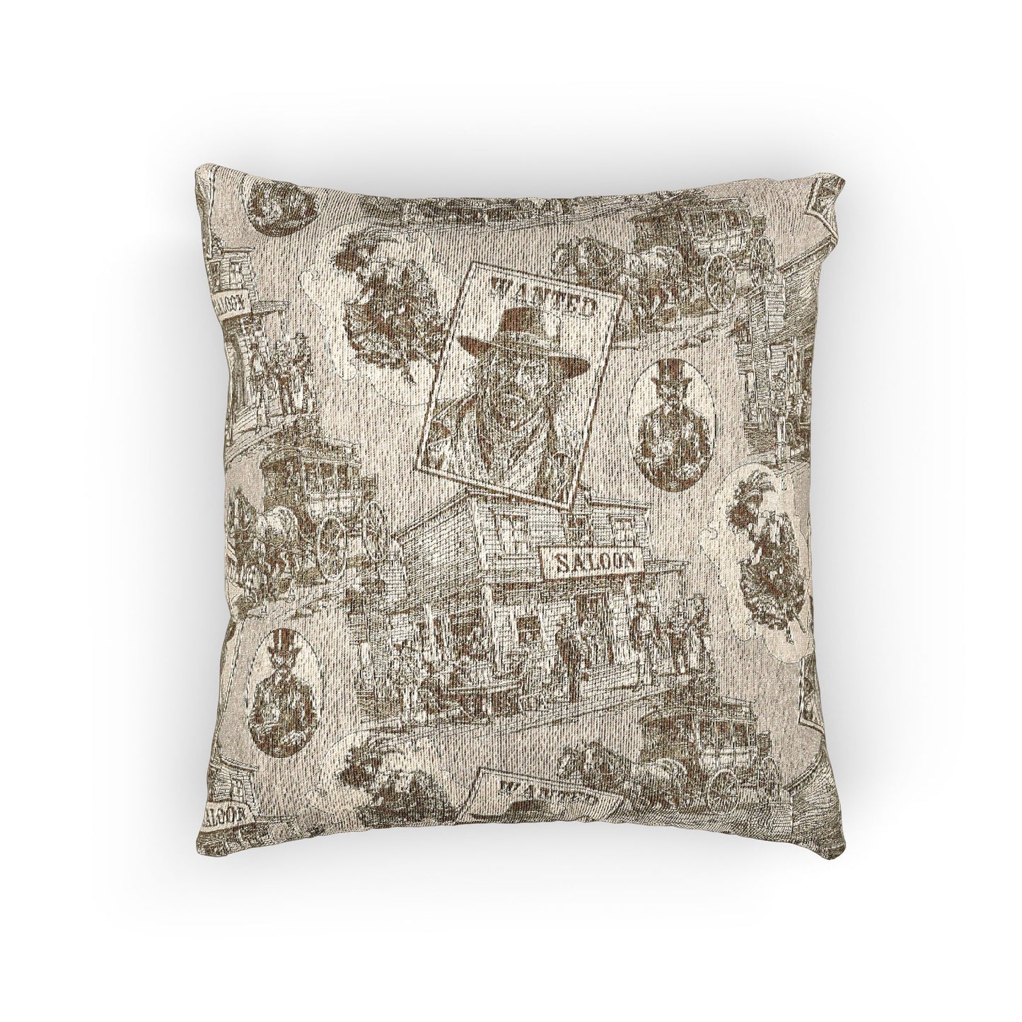 Old West Artistic Woven Pillow for Cozy Living Spaces, Housewarming Gift, Boho Decor, Eco-Friendly Cushion, Home Accent for All Seasons