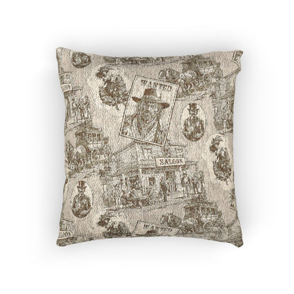 Old West Artistic Woven Pillow for Cozy Living Spaces, Housewarming Gift, Boho Decor, Eco-Friendly Cushion, Home Accent for All Seasons