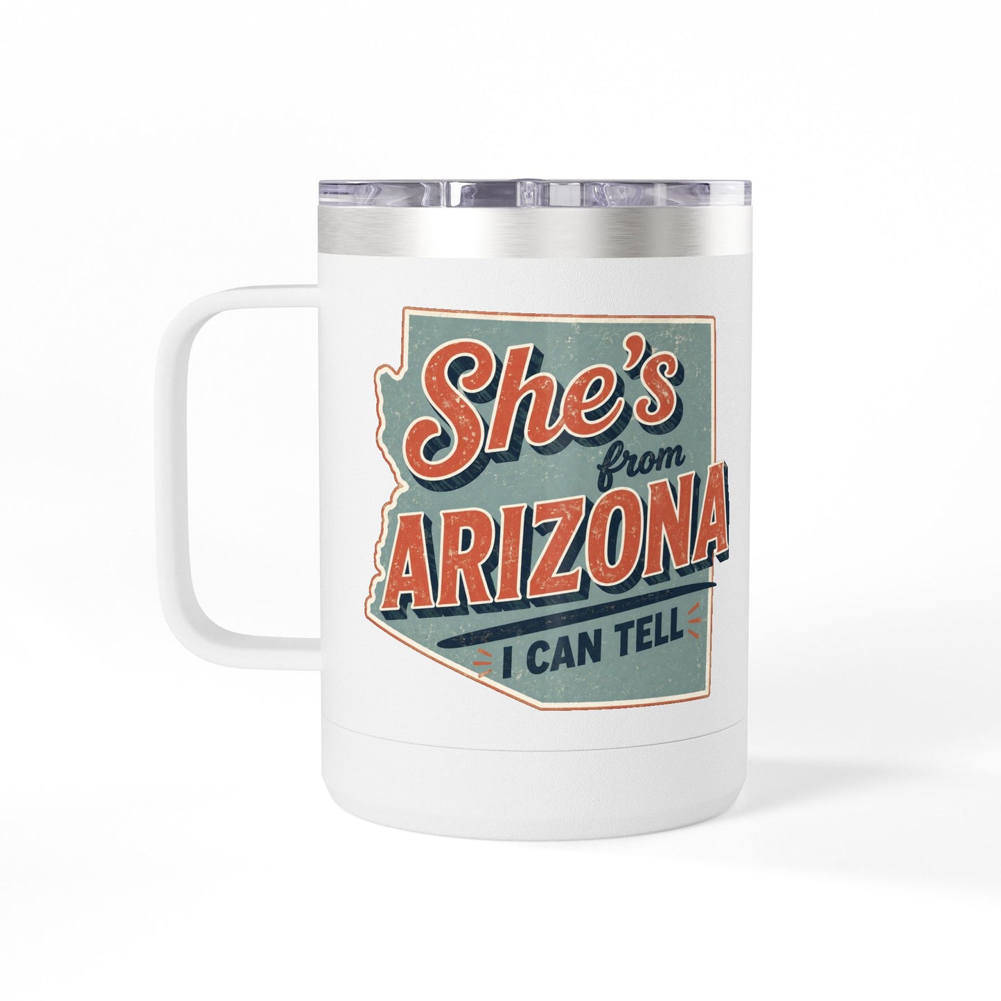 She's From Arizona 15oz Tumbler Mug — Retro State Pride Coffee Cup