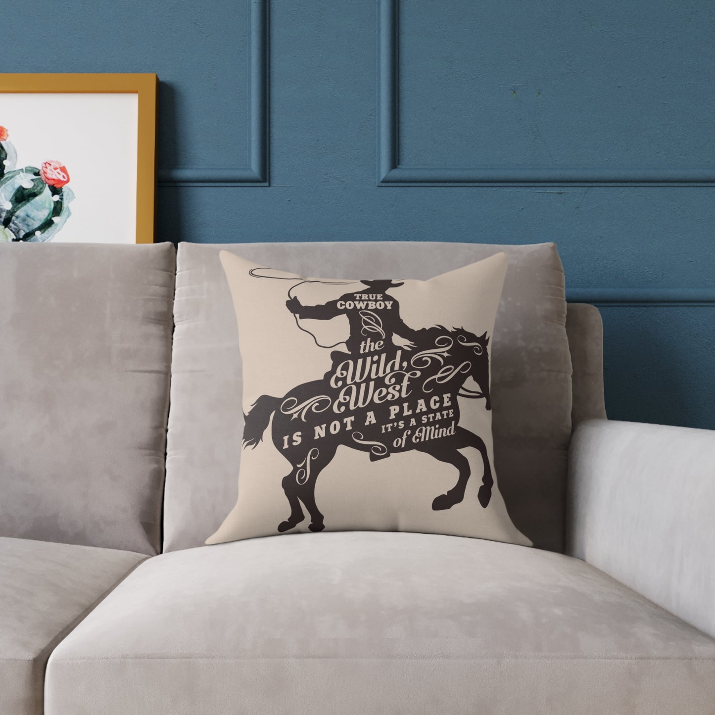 Rustic Western Rodeo Square Pillow - Cowboy and Tribal Designs