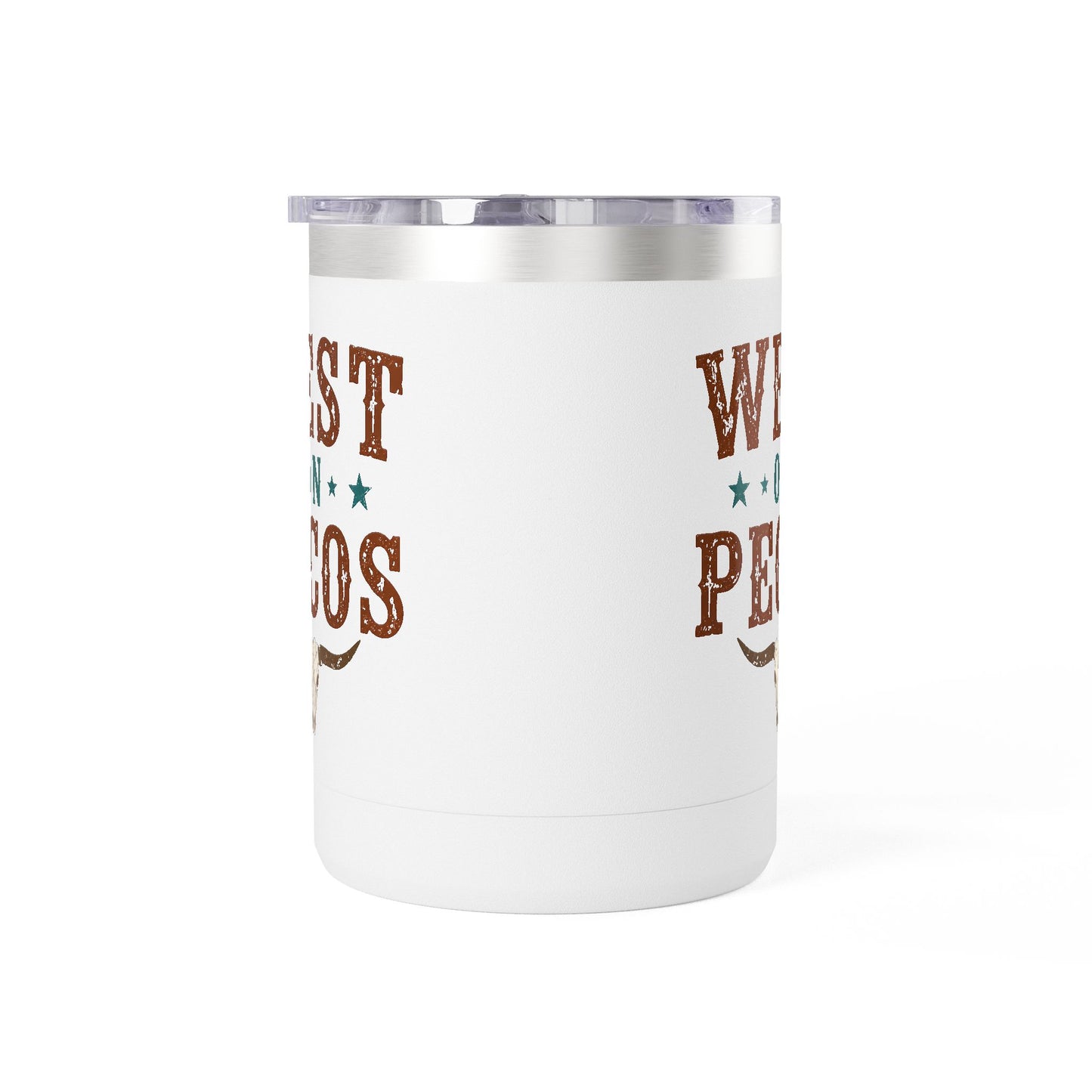 Western West on Pecos Coffee Mug — 15oz Rancher Travel Tumbler (No-Spill)