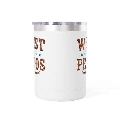 Western West on Pecos Coffee Mug — 15oz Rancher Travel Tumbler (No-Spill)